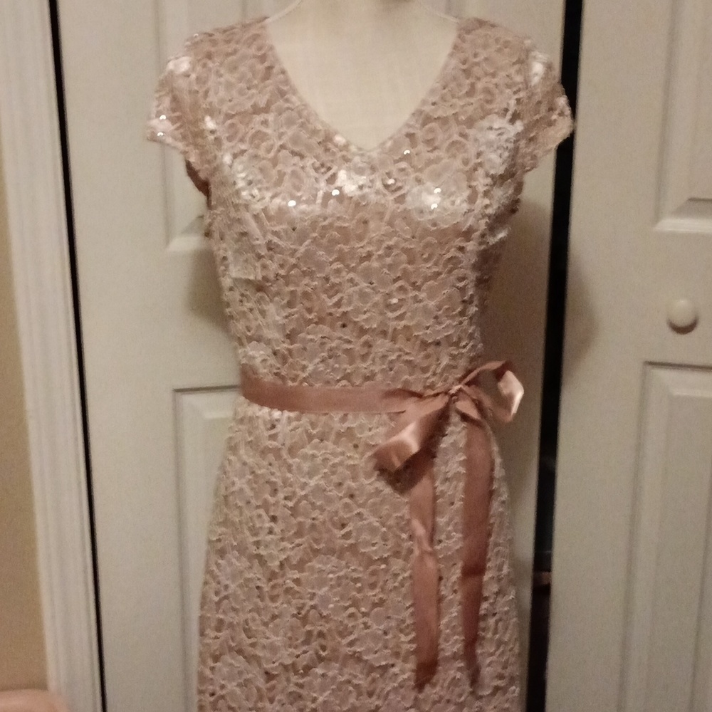Women's candalite petite decorative evening dress size pm